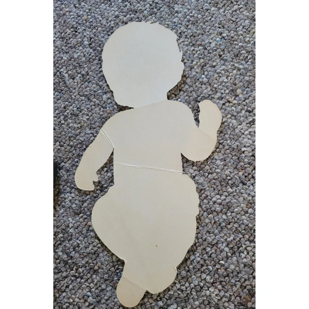 Vintage Paper Doll Set Large Baby 15 Inch Retro Nursery Collectible Pink Yellow